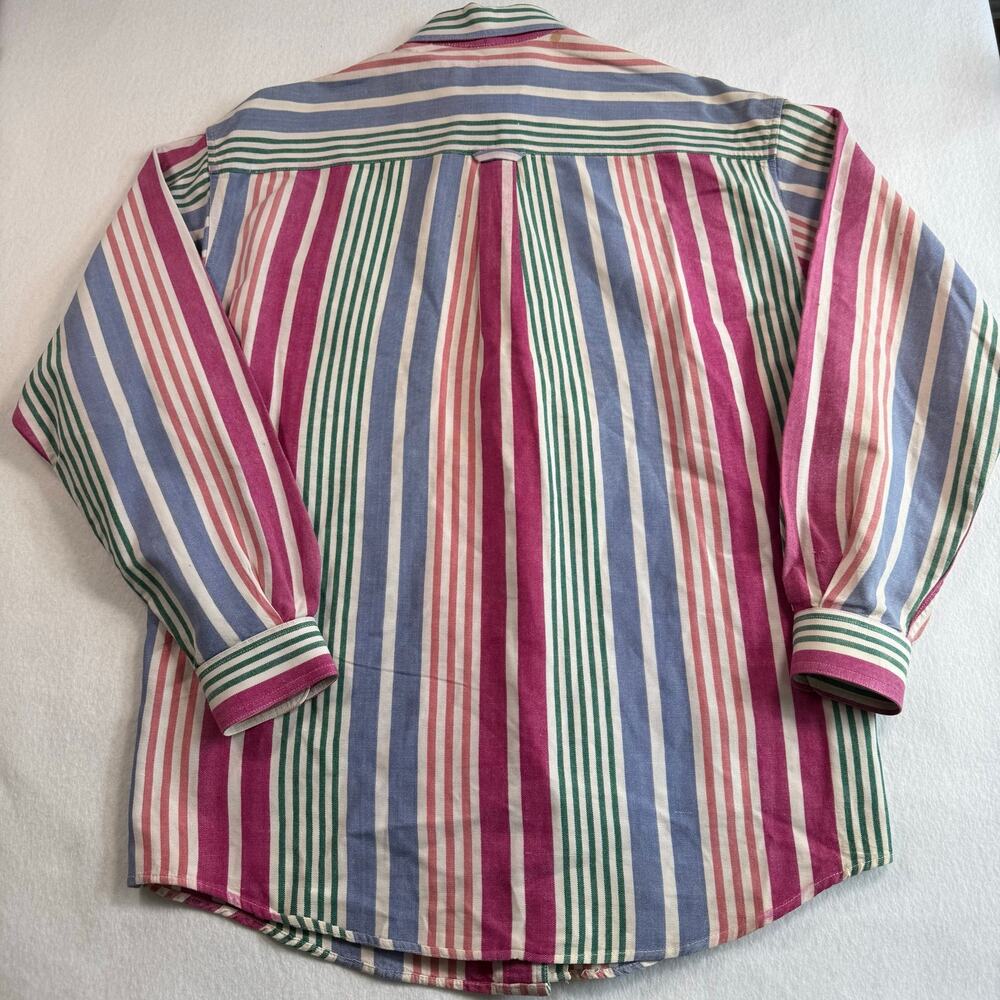 Vintage 90s I.N.C International Concepts Colorful Striped Button Up Shirt Medium - Picture 9 of 15